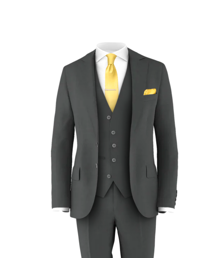 Charcoal Suit Light Gold Tie
