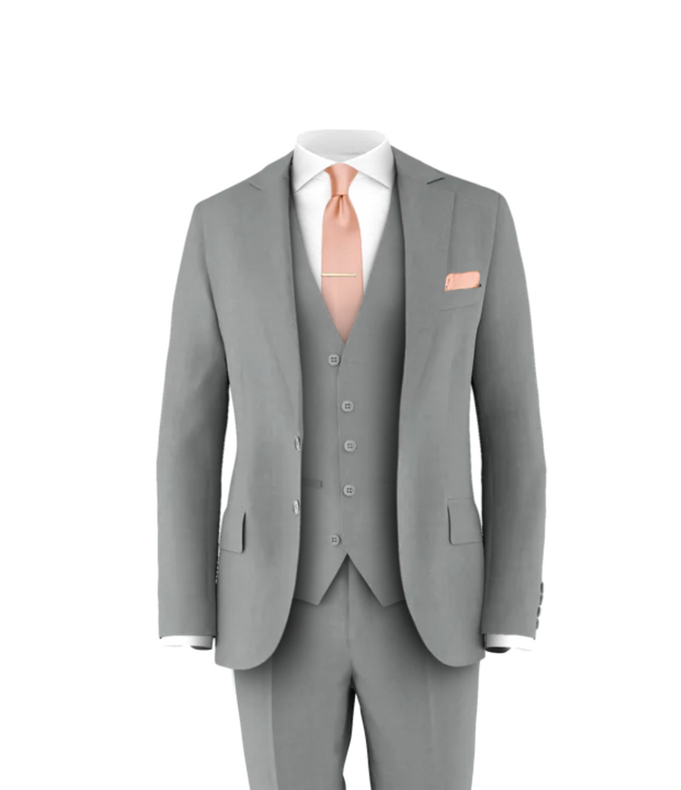 Light Grey Suit Blush Tie