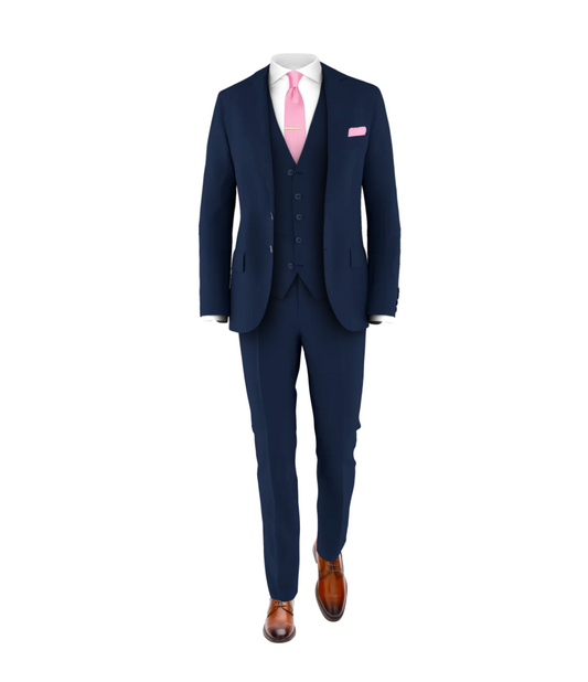 Navy Suit Pink Tie