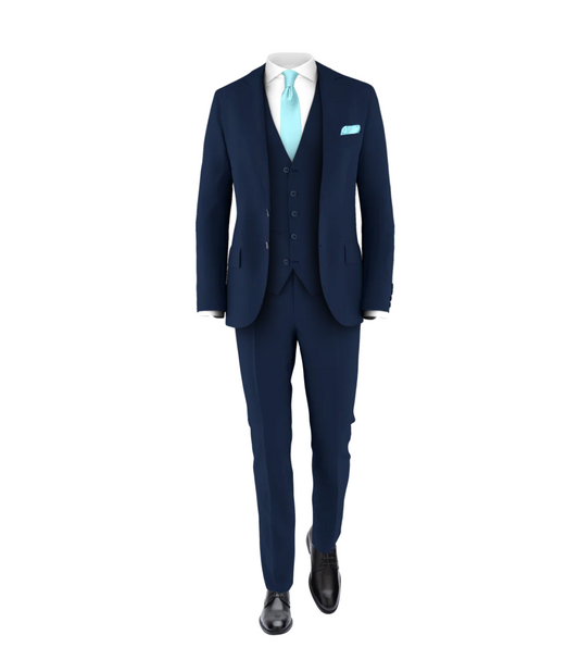 Navy Suit Turquoise Tie