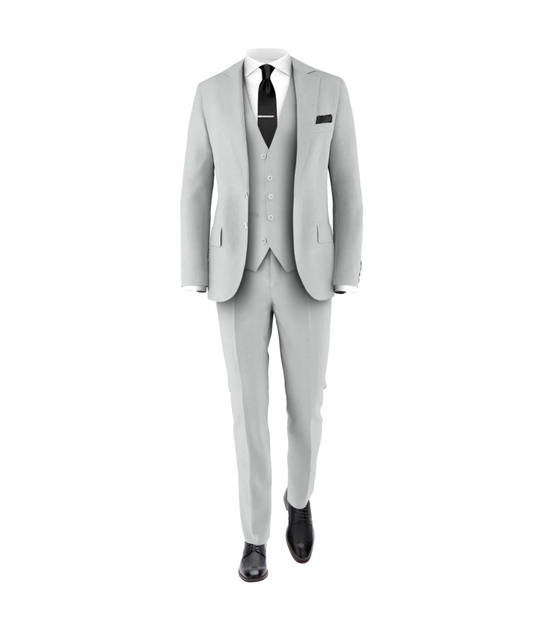 Silver Suit Black Tie